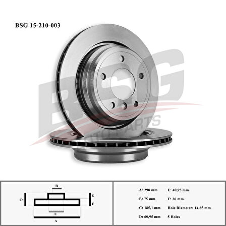 Bmw Fren Diski Arka - Adet - Bsg 15-210-003