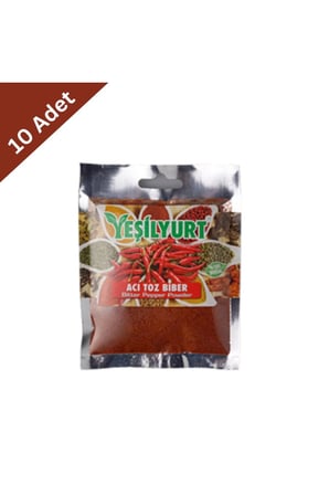 Yeşilyurt Acı Toz Biber 40 gr x 10 Adet