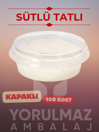 🥣 150 CC Kapaklı Süp Kase 100 Adet | Kullan At Tatlı Kasesi – Paket Servis