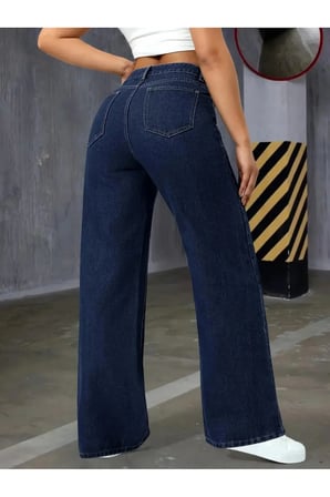 Kadın Likralı Lacivert Salaş Kot Jean Pantolon New Sezon-3