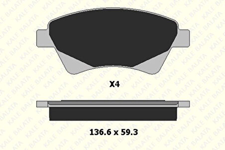 Renault On Fren Balatası Megane II Scenic II 1,4 / 1,5dci / 1,6 / 1,9dci / 2,0 Kangoo 1,9dci 01> - Kale B 24065 184 04 Ans