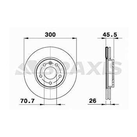 Opel Fren Diski On Astra Classıc 99 > 02 Astra J 09> Mokka / Mokka X 14 > 13 > / Cruze 09> Trax 13> 16 Ja - Braxıs Ae0169