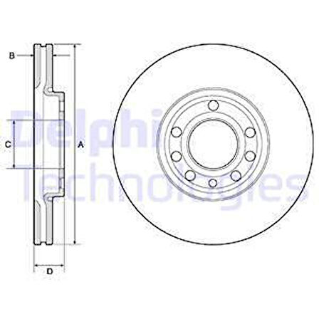 Opel Fren Diski On Croma 05> / Vectra C 02> Signum 03>08 02> / 9 3 02> Havalı 285mm - Delphi Bg3713t