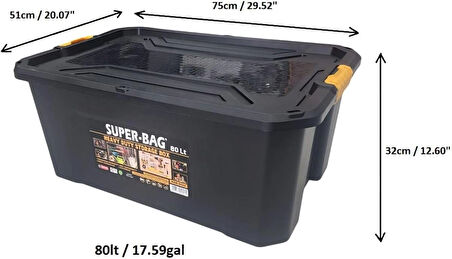 Süper Bag Büyük Saklama Ve Düzenleme Kutusu 80 Lt Asr-4039