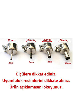 878D 898D HAVYA İÇİN Hava Üfleme Nozul Başlık 3-5-8-10mm 4 Adet