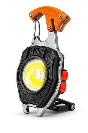 Çok Fonksiyonlu Şarjlı LED Işık | Çakmaklı, Karabinalı, Mıknatıslı, SOS Işıklı Kamp ve Acil Durum El Feneri