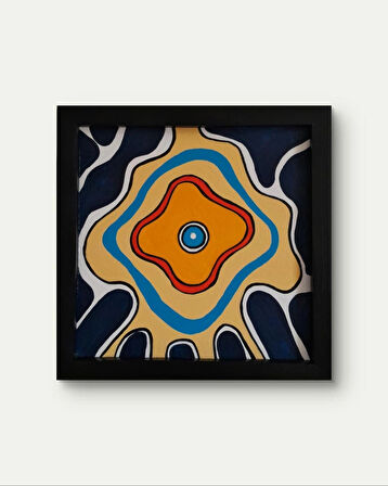 Modern Soyut Tablo – El Boyaması – 22x22 Ev Dekorasyon Tablosu – MDF Üzeri Akrilik
