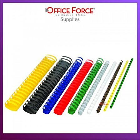 Office Force 8 mm Beyaz Plastik Spiral Cilt Malzemesi 100’lü