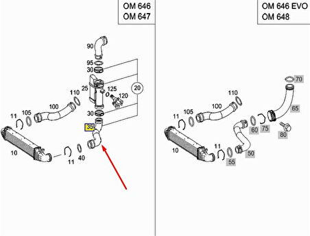 Mercedes Turbosarj Hortumu Sol E-Class W211 02>08 S211 03>09 - Ucpa 10h12725