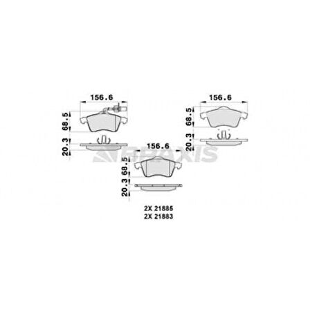 Vag On Fren Balatası Transporter T4 1.9 / 2.0 / 2.4 / 2.5tdi 90>03 - Braxıs Ab0266