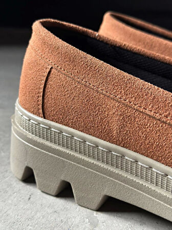 Knack Yüksek Taban Klasik Ayakkabı 779 Taba Süet