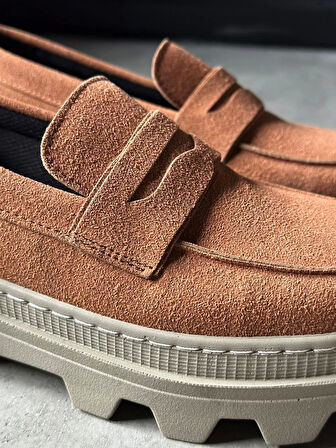 Knack Yüksek Taban Klasik Ayakkabı 779 Taba Süet