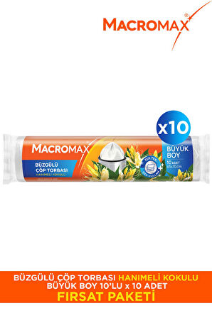 Büzgülü Hanımeli Çöp Torbası Büyük Boy - 10'Lu X 10
