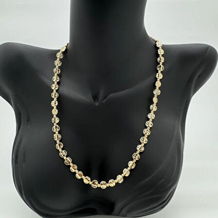 Gold Antik Desen Doreli Kolye - Gold