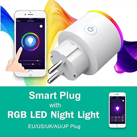 RGB Ledli 3680W Akıllı Wi-FiKontrollü Priz Fsm2