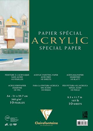 Acrylic Special Paper A4 360gr 10yp Akrilik Blok / 86308