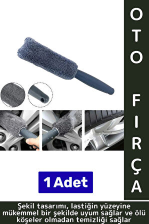 Ergonomik Yüksek Kaliteli Elastik Kolay Temizlenir Mikrofiber Otomobil Lastik Jant Temizleme Fırçası