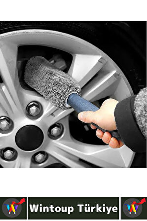 Ergonomik Yüksek Kaliteli Elastik Kolay Temizlenir Mikrofiber Otomobil Lastik Jant Temizleme Fırçası