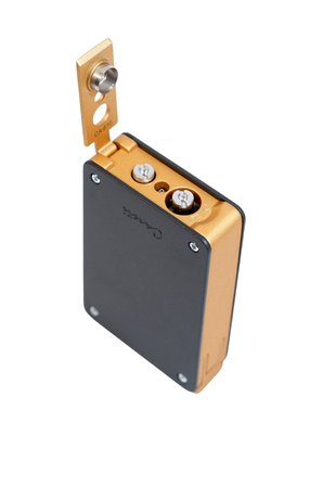 Caseti Çift Torch Pürmüz & Tek Torch Mum Alev Delicili Siyah Gold Metal Puro Çakmağı