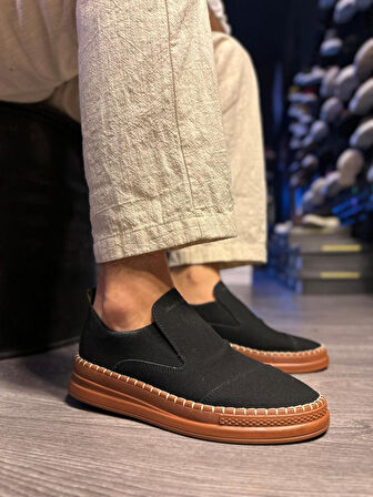 Knack Bağcıksız Mevsimlik Süet Ayakkabı 019 Siyah