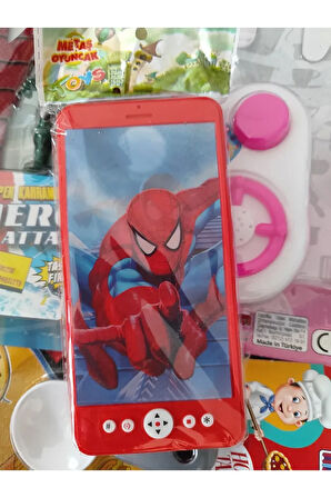 Işıklı Oyuncak Telefon Sesli Spiderman Figürlü