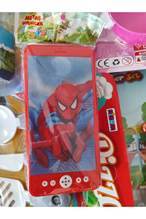 Işıklı Oyuncak Telefon Sesli Spiderman Figürlü