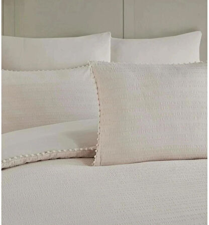 ALTINBAŞAK ÇİFT KİŞİLİK GOFRELİ FİTİLLİ SATEN NEVRESİM TAKIMI EMBOS IVORY