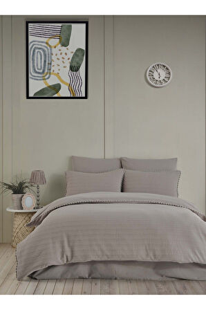 YENİ SEZON GOFRELİ FİTİLLİ SATEN %100 Pamuk Çift Kişilik EMBOSS Nevresim Tkm 6 Parça