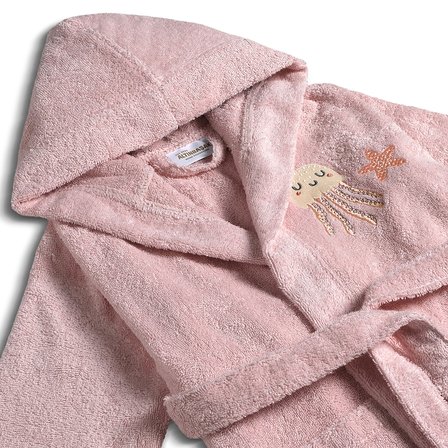 Jelly Hug Bebek Banyo Seti %100 Pamuk Denizanası Nakışlı Pudra (5 Parça)