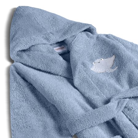Little Ray Bebek Banyo Seti %100 Pamuk Vatoz Nakışlı Açık Mavi (5 Parça)
