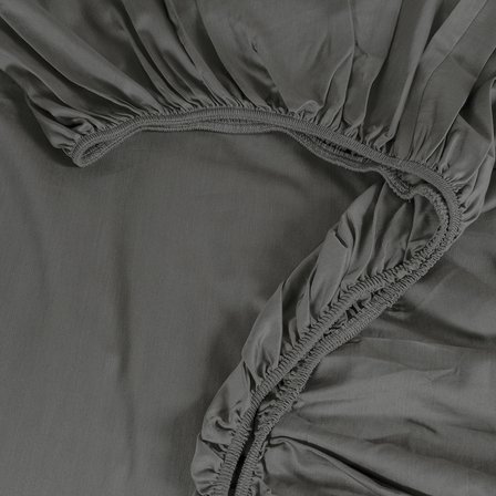 Linestyle Çift Kişilik %100 Pamuk Saten Lastikli Çarşaf 160x200+35 cm Antrasit