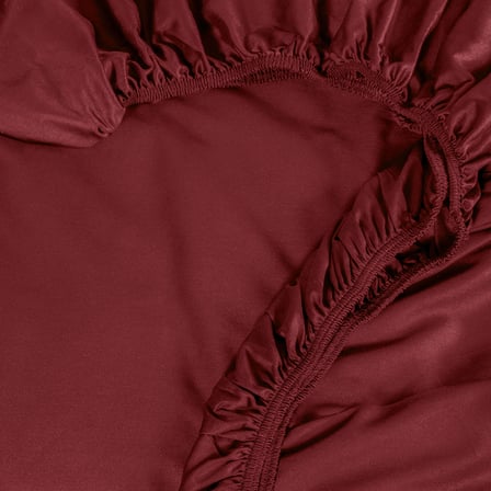 Linestyle Çift Kişilik %100 Pamuk Saten Lastikli Çarşaf 160x200+35 cm Bordo