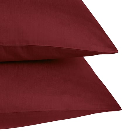 Linestyle 2'li Yastık Kılıfı %100 Pamuk Saten Bordo