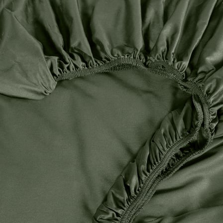 Linestyle Tek Kişilik %100 Pamuk Saten Lastikli Çarşaf 100x200+35 cm Haki