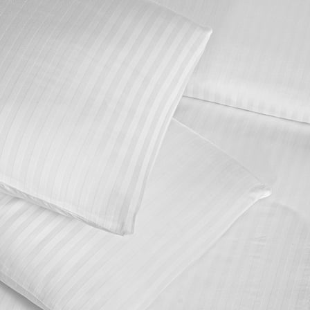 Linestyle King Size Kişilik %100 Pamuk Saten (90 Tel) Nevresim Seti Beyaz (3 Parça)