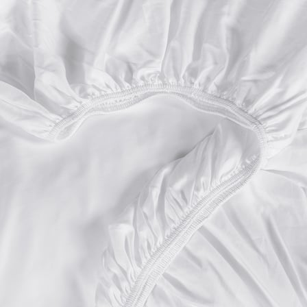 Linestyle Tek Kişilik %100 Pamuk Saten Lastikli Çarşaf 120x200+35 cm Beyaz