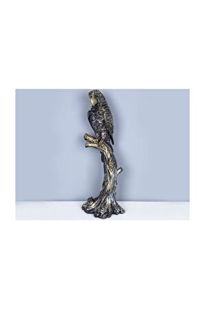 Biev Dekoratif Polyester Bronz Rengi Papağan HBO003