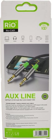 Rio Tech Lightning AUX Ses Kablosu 150 cm Tangle Proof Esnek PVC