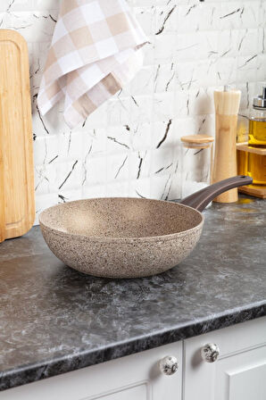 Bianca - 28 cm Granit Wok Tava
