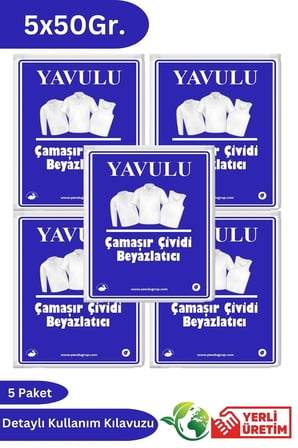 Çamaşır Çividi Mavi Toz Çivit Çamaşır Beyazlatıcı Çamaşır Çiviti 5 Paket 50Gr