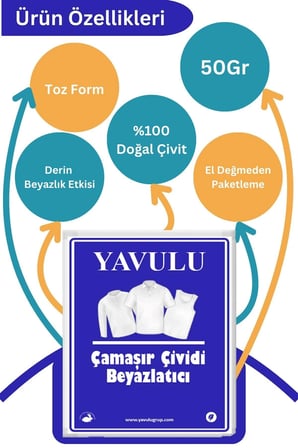 Çamaşır Çividi Mavi Toz Çivit Çamaşır Beyazlatıcı Çamaşır Çiviti 10 Paket 50Gr