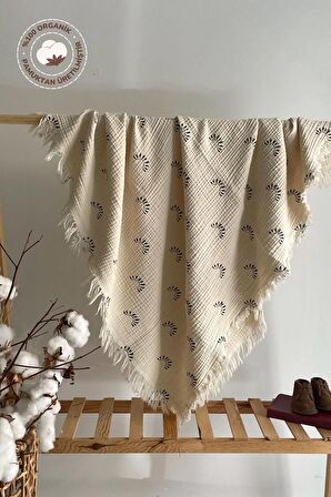 100*120 cm %100 Organik 4 katlı müslin Krinkıl Bebek/Çocuk battaniyesi-Örtüsü