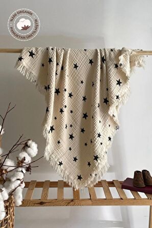 100*120 cm %100 Organik 4 katlı müslin Krinkıl Bebek/Çocuk battaniyesi-Örtüsü