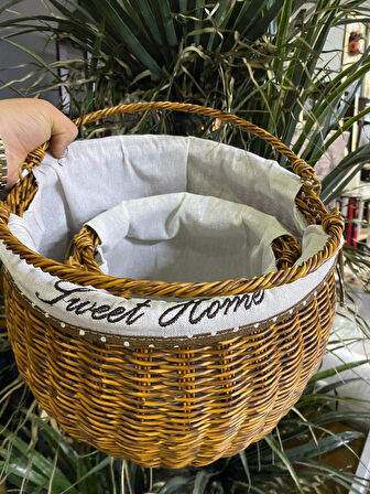 2 Li Sentetik Rattan Örme Sepet