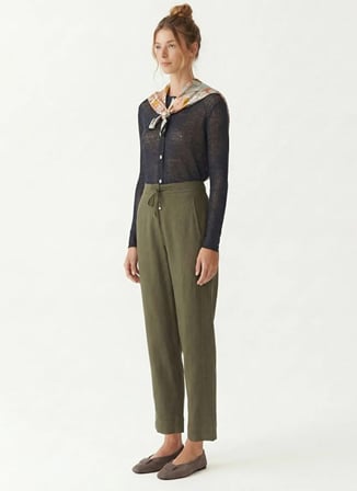 Yargıcı Haki Kadın Tapered Fit Pantolon 26YKPN3018X