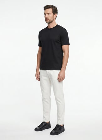 Yargıcı Siyah Erkek Regular Fit T-Shirt 26YETR2014X
