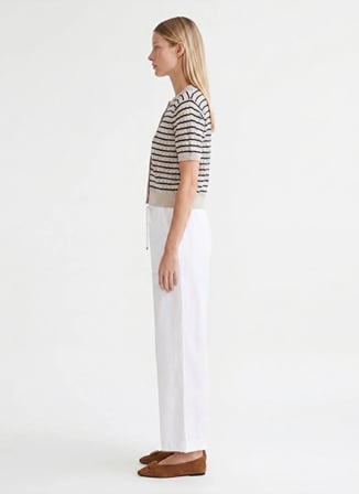 Beyaz Kadın %100 Tencel Pantolon 26YKPN3068X