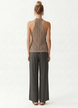 Yargıcı Kahverengi Kadın Loose Fit Pantolon 26YKPN3037V