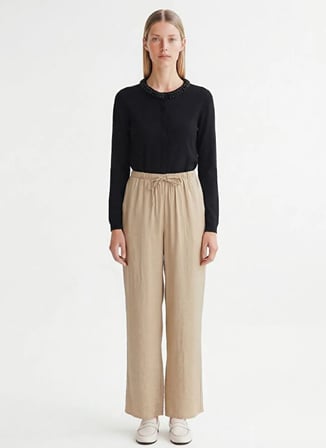 Yargıcı Açık Bej Kadın Loose Fit Pantolon 26YKPN3037V