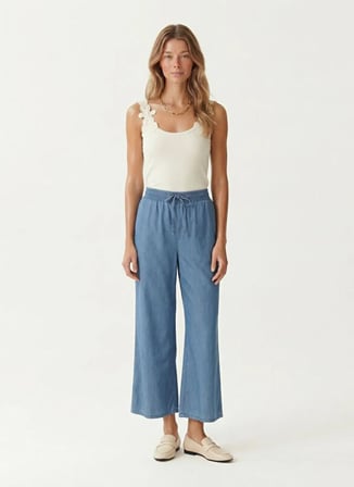 Yargıcı Açık Mavi Kadın Loose Fit Pantolon 26YKPN3065X